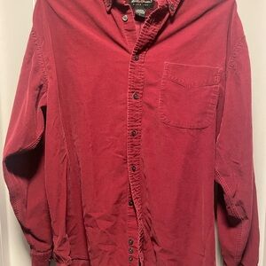 Eddie Bauer Burgundy Corduroy Shirt